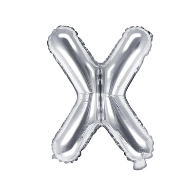 Silver Foil Letter X Balloon 14"
