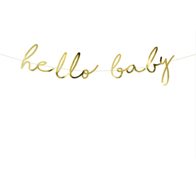 Gold Hello Baby Little Star Banner