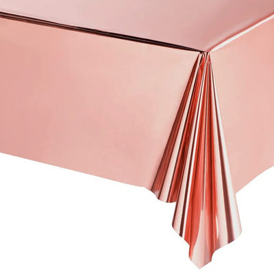 Rose Gold Plastic Table Cover 1.37m x 2.74m