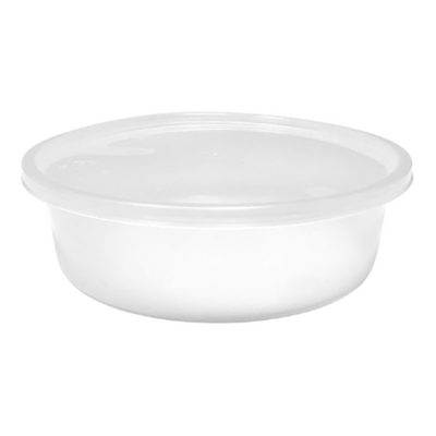 Plastic Round Microwaveable Containers & Lids (Pack of 10)