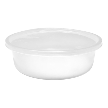 Plastic Round Microwaveable Containers Lids Pack of 10