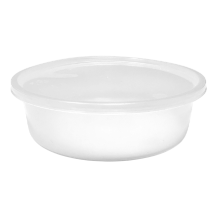 Plastic Round Microwaveable Containers & Lids (Pack of 10)