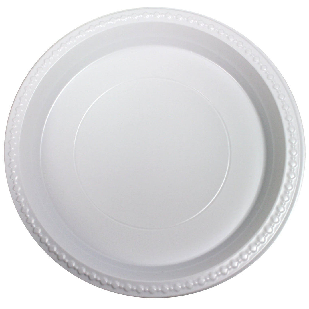 White Plastic Plates 10 1 Compartment 50 Pack Forever Party