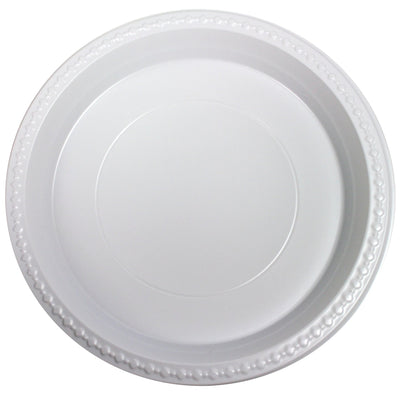 White Plastic Plates 10" 1 Compartment (50 Pack)