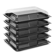 Black Serving Platters With Clear Lids - 4 Sizes Available