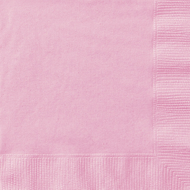 Baby Pink Square Paper Napkins 33cm (20 Pack)