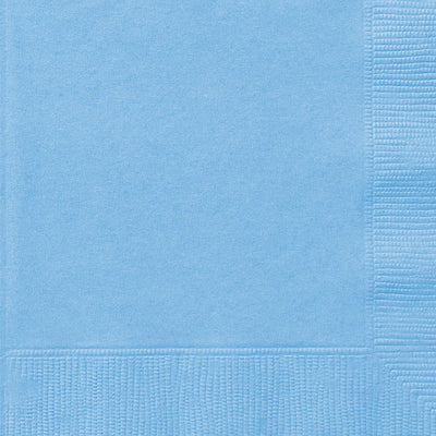 Baby Blue Square Paper Napkins 33cm (20 Pack)