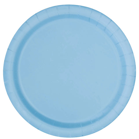 Baby Blue Paper Plates 23cm (8 Pack)