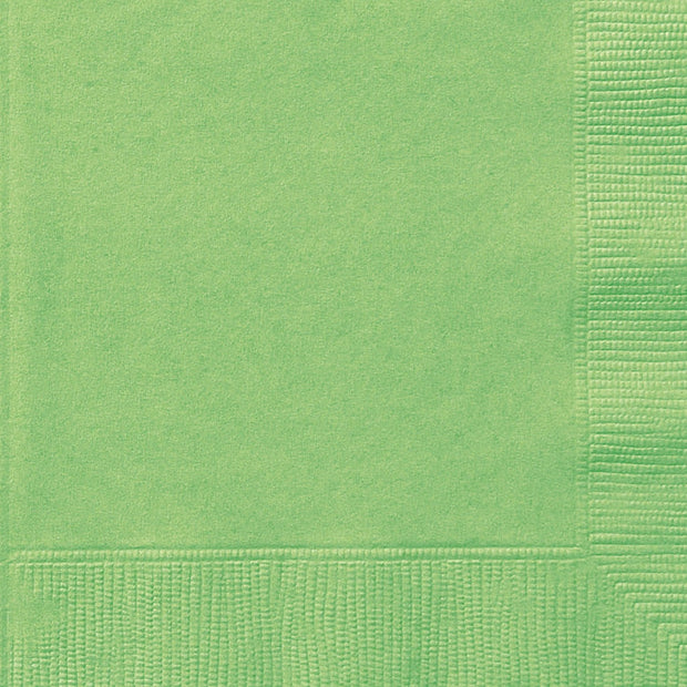 Lime Green Square Paper Napkins 33cm (20 Pack)