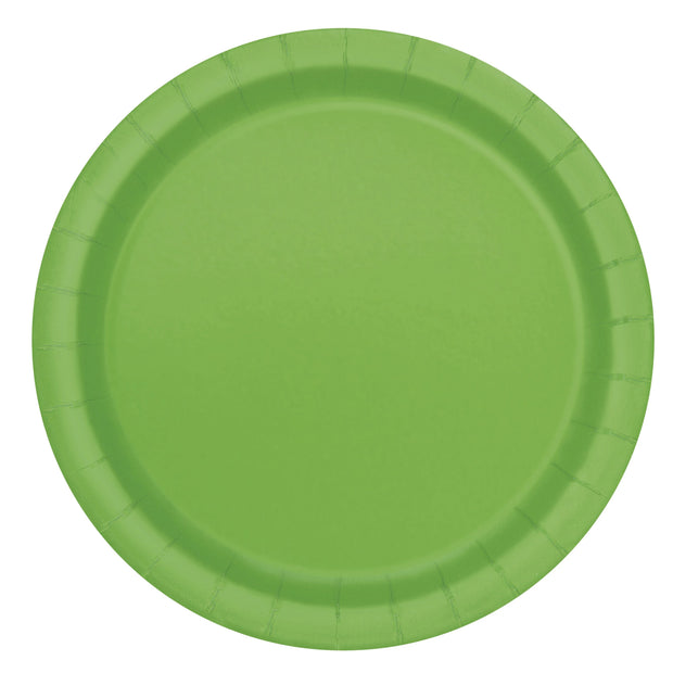 Lime Green Paper Plates 23cm (8 Pack)