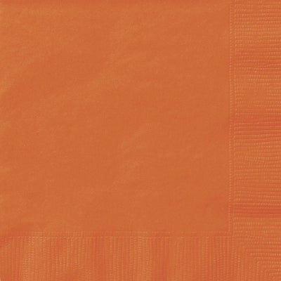 Orange Square Paper Napkins 33cm (20 Pack)