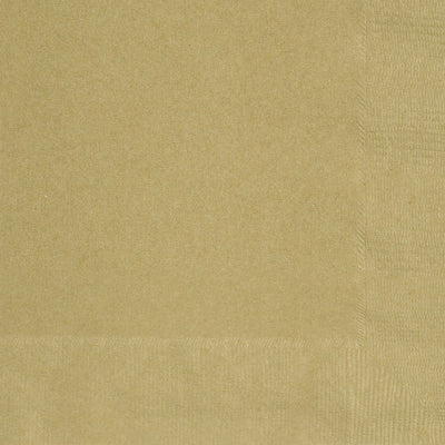 Gold Square Paper Napkins 33cm (20 Pack)