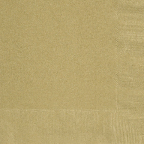 Gold Square Paper Napkins 33cm (20 Pack)