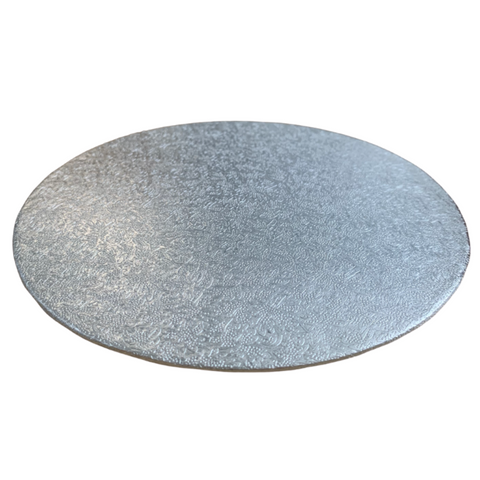 Round Single Thick Cake Board Card Silver - All Sizes