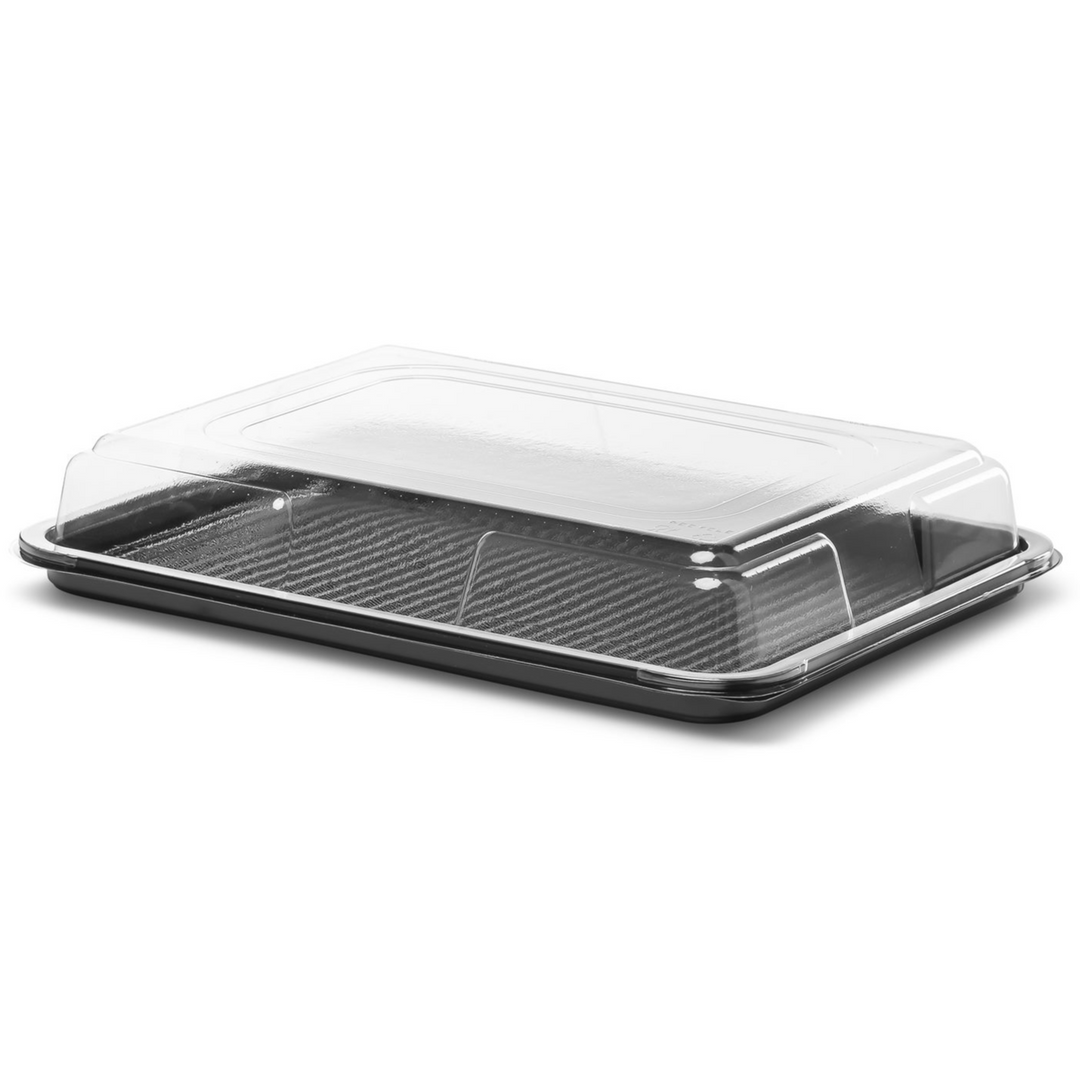 Black Serving Platters With Clear Lids 4 Sizes Available Forever Party