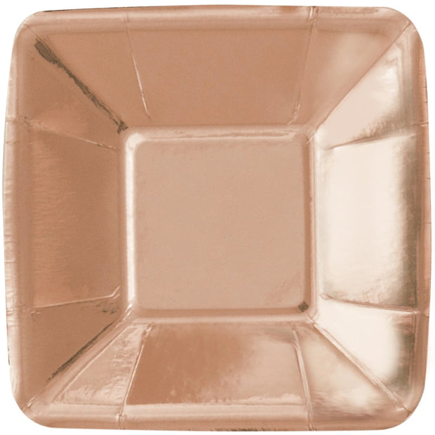 Rose Gold Square Appetiser Plates (8 Pack)