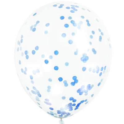 Royal Blue Confetti Balloons 12" Latex (6 Pack)