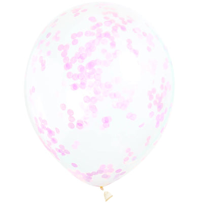 Baby Pink Confetti Balloons 12" Latex (6 Pack)