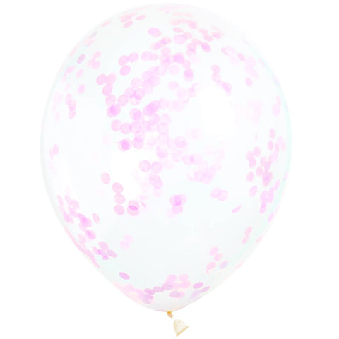 Baby Pink Confetti Balloons 12" Latex (6 Pack)