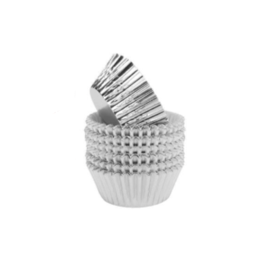 Silver Mini Cupcake Cases - Petit Four (Pack of 60)