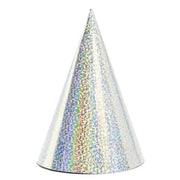 Holographic Silver Party Hats (6 Pack)