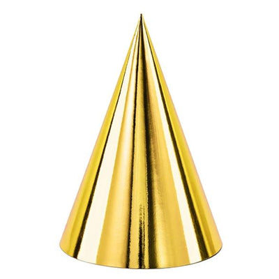 Gold Party Hats (6 Pack)