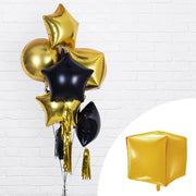 Gold Foil Balloon Square Cubic 14"