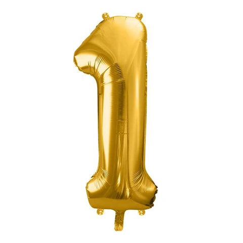 Gold Foil Number 1 Balloon 34"