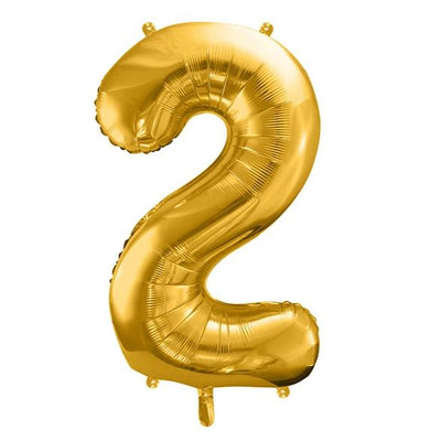 Gold Foil Number 2 Balloon 34"