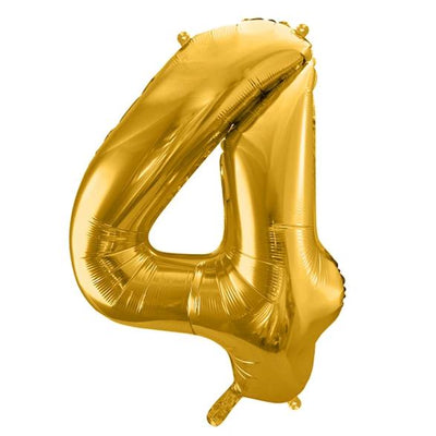 Gold Foil Number 4 Balloon 34"