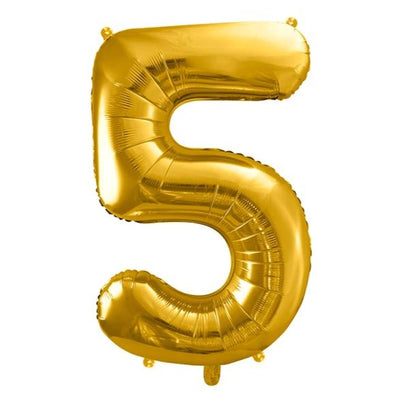 Gold Foil Number 5 Balloon 34"