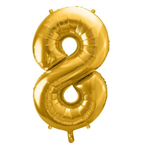 Gold Foil Number 8 Balloon 34"