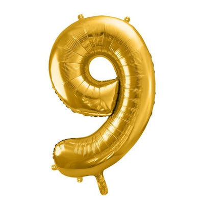 Gold Foil Number 9 Balloon 34"