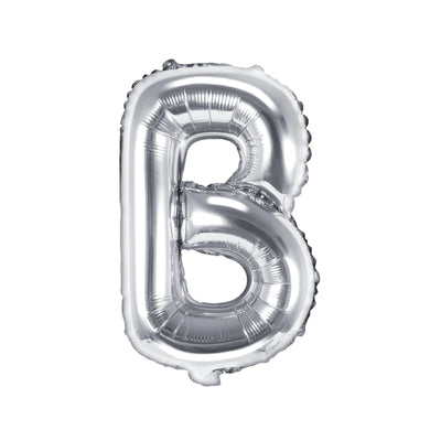 Silver Foil Letter B Balloon 14"