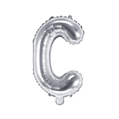 Silver Foil Letter C Balloon 14"