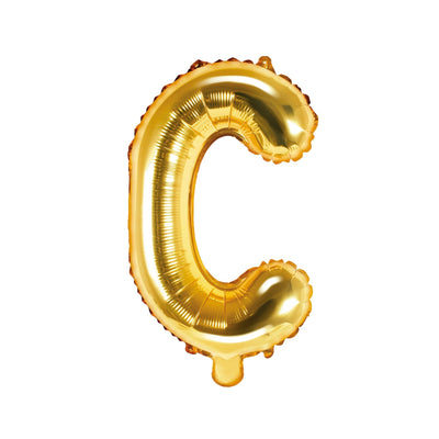 Gold Foil Letter C Balloon 14"