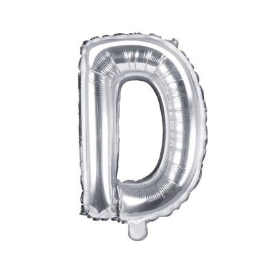 Silver Foil Letter D Balloon 14"