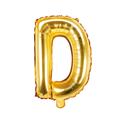 Gold Foil Letter D Balloon 14"