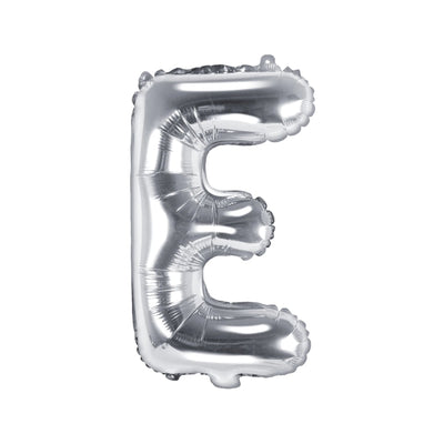 Silver Foil Letter E Balloon 14"