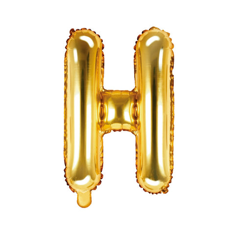 Gold Foil Letter H Balloon 14"