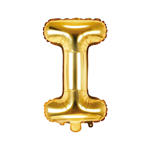 Gold Foil Letter I Balloon 14"