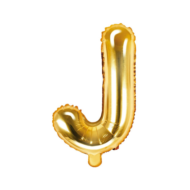 Gold Foil Letter J Balloon 14"