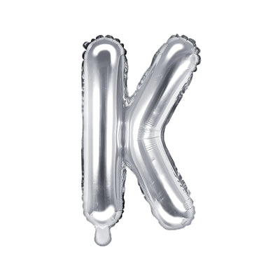 Silver Foil Letter K Balloon 14"