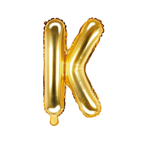 Gold Foil Letter K Balloon 14"