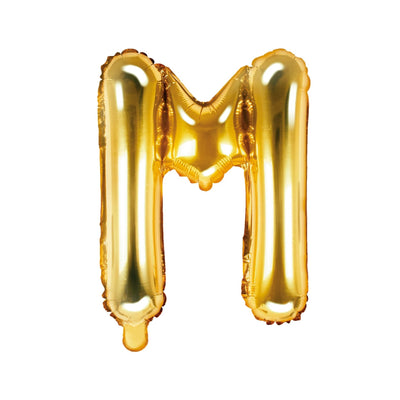 Gold Foil Letter M Balloon 14"