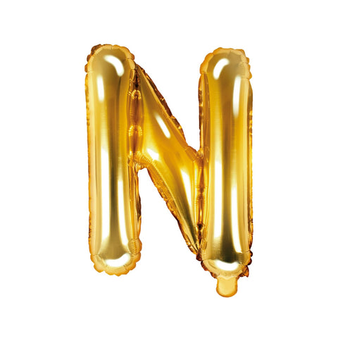 Gold Foil Letter N Balloon 14"