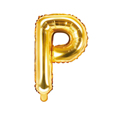 Gold Foil Letter P Balloon 14"
