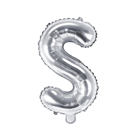 Silver Foil Letter S Balloon 14"