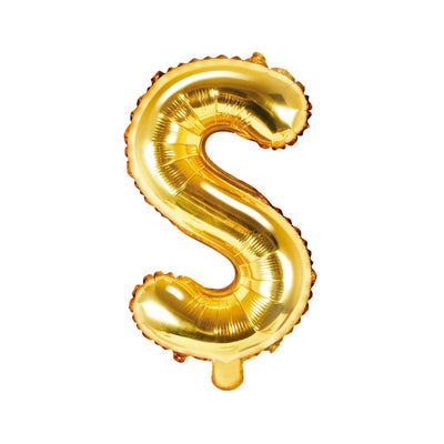 Gold Foil Letter S Balloon 14"