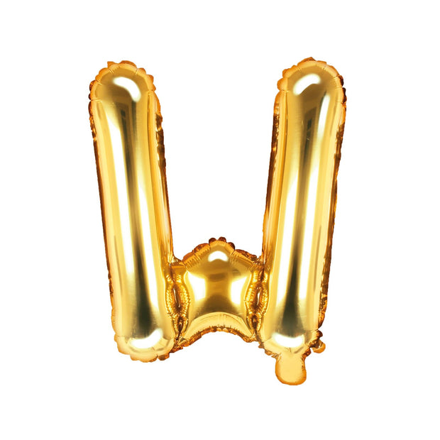 Gold Foil Letter W Balloon 14"